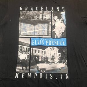 Graceland Women XL Home Of‎ Elvis Presley Slim Fit Black Short Sleeve Shirt